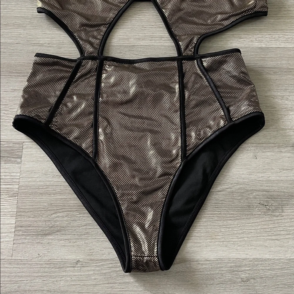 Metallic Gold Women's Swimsuit Size Small